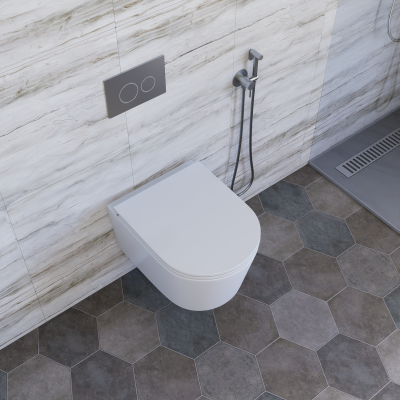 Унитаз подвесной безободковый (торнадо) DQ Schille 570*430*360мм, сиденье микролифт, белы (DT1466516)