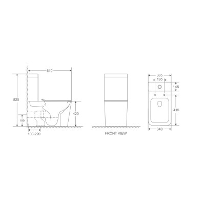 Унитаз-компакт безободковый D&K Berlin 610*345*825мм (DT1437016)