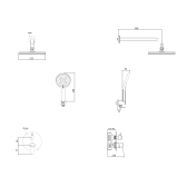 Душевая система для ванны и душа DQ Leipzig встраиваемая хром (DA1765701)