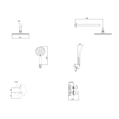 Душевая система для ванны и душа DQ Leipzig встраиваемая хром (DA1765701)