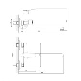 Смеситель для ванны с душем DQ Leipzig длинный излив хром (DA1763301)