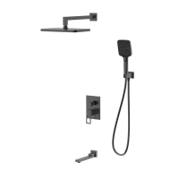 Душевая система для ванны и душа DQ Dortmund встраиваемая с изливом графит (DA1715606)