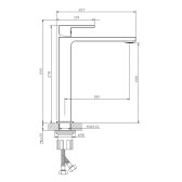 Смеситель для раковины высокий DQ Dortmund хром (DA1712001)