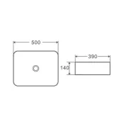 Раковина накладная DK Berlin, 500*390*140мм, черный (DT1431425)