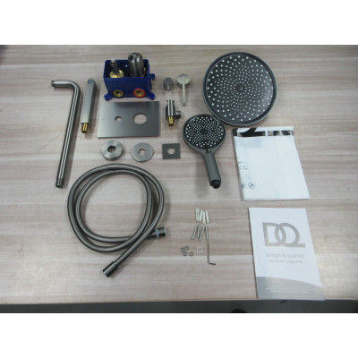 Душевая система для ванны и душа DQ Bonn встраиваемая с изливом графит (DA1705606)