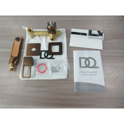 Смеситель для раковины DQ Dortmund встраиваемый настенный браш.роз.золото (DA1714433)