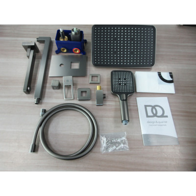 Душевая система для ванны и душа DQ Dortmund встраиваемая с изливом графит (DA1715606)