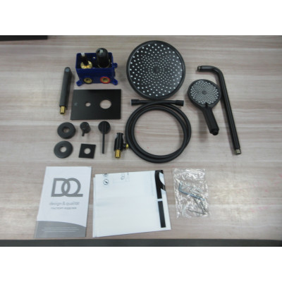 Душевая система для ванны и душа DQ Bonn встраиваемая с изливом черный (DA1705605)