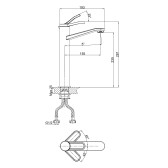 Смеситель для раковины высокий DK Venice Rialto (DA1062041)