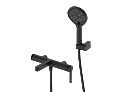 Смеситель для ванны с душем DQ Bonn короткий излив черный (DA1703205)