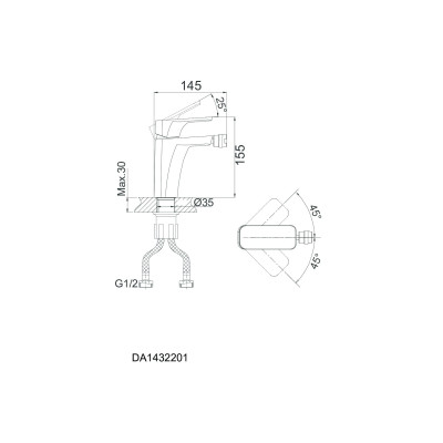 Смеситель для биде DK Berlin Technische (DA1432215)
