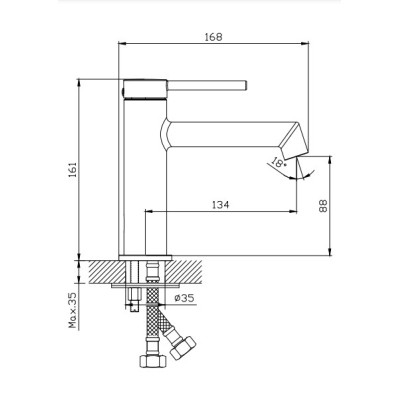 Смеситель для раковины DQ Stuttgart хром (DA1772101)