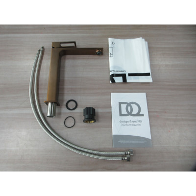 Смеситель для раковины высокий DQ Dortmund браш.роз.золото (DA1712033)