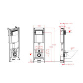 Комплект DQ унитаз DT1476516, инсталляция с клавишей DI8640116 (DS1471603)