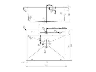 Кухонная мойка D&K нержавеющая сталь графит (DKS604506)