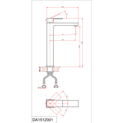 Смеситель D&K для раковины высокий Bayern.Liszt (DA1512005)