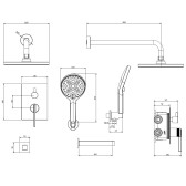 Душевая система для ванны и душа DQ Bonn встраиваемая с изливом хром (DA1705601)