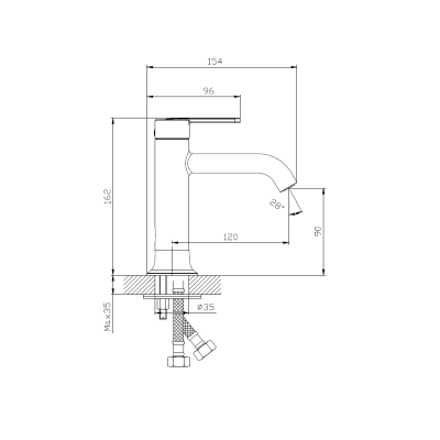 Смеситель для раковины DQ Köln хром (DA1752101)