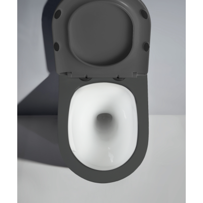 Унитаз подвесной безободковый (торнадо) DQ Rhein.Bach 500*360*350мм, сиденье микролифт, серо-белый (DT1476506)