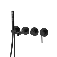 Смеситель для ванны настенный 4 отверстия DQ Bonn черный (DA1704805)