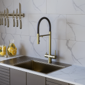 Смеситель для кухонной мойки DQ с фильтром матовое золото (DA1462507Gold)