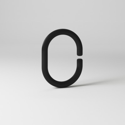 Набор колец для шторы в ванную IDDIS RID013P - черный