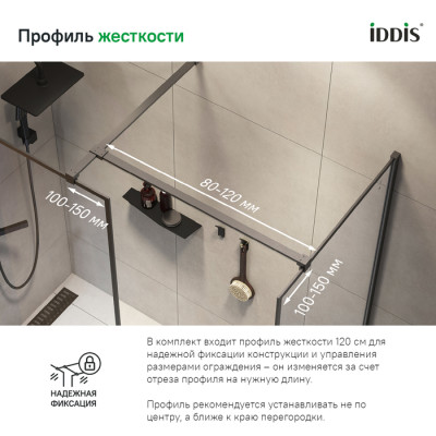 Душевая перегородка IDDIS 120x195 (SLI8GS2i23)