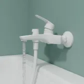 Смеситель для ванны, матовый белый, Ray, IDDIS, RAYWT02i02WA