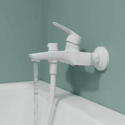 Смеситель для ванны, матовый белый, Ray, IDDIS, RAYWT02i02WA