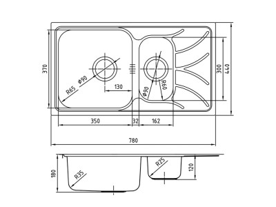Кухонная мойка IDDIS 780*440, Arro S (ARR78S1i77)