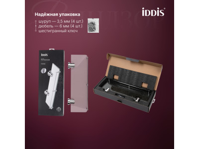 Полка IDDIS Виндзор (Windsor) матовое стекло, хром глянцевый (WINSC00i44)