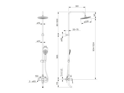 Душевая система IDDIS Male (MALSB3Fi06)