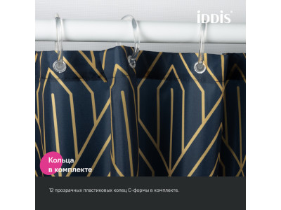 Штора для ванной IDDIS Base 200x180 см, Полиэстер, синий (BG05P18i11)