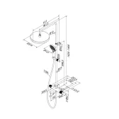 Душевая система IDDIS Duna с тропическим душем, изливом и термостатом, матовое золото (DUNMGSTi06)