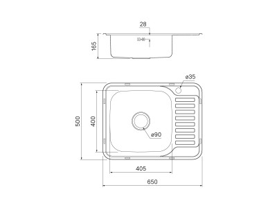 Мойка IDDIS Basic нержавеющая сталь сатин чаша слева 650*500 (BAS65SLi77)