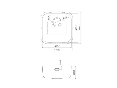 Мойка IDDIS Mate нерж. сталь, графит, 446*446 (MAT44GMi77)