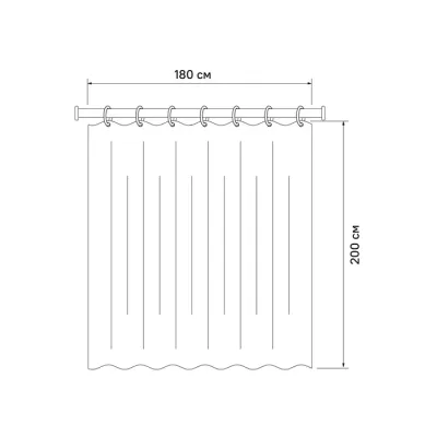 Штора для ванной комнаты, 180*200см, Полиэстер, IDDIS, B70P218i11
