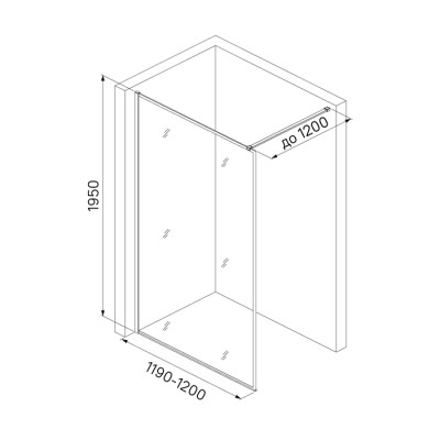 Душевая перегородка IDDIS 120x195 (SLI8GS2i23)