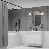 Встраиваемая система с тропическим, ручным душем и изливом, матовый черный, Parker, IDDIS, PARBL03i68