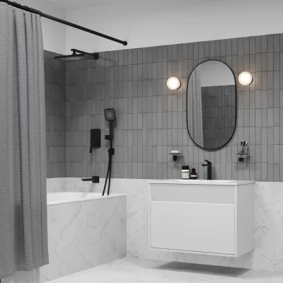 Встраиваемая система с тропическим, ручным душем и изливом, матовый черный, Parker, IDDIS, PARBL03i68