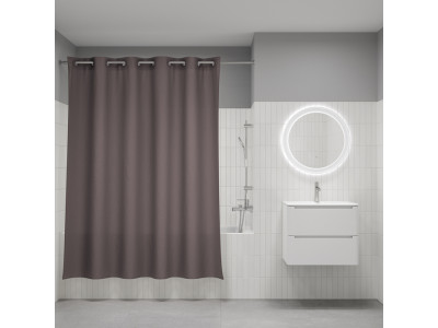 Штора для ванной IDDIS Бэйс (Base) 200x180 см, полиэстер, коричневый (TS03P18i11)