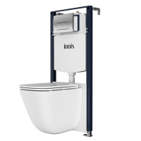Комплект 3в1: подвесной унитаз, инсталляция и клавиша смыва хром IDDIS Basic (BASTQ01i73)