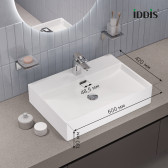 Умывальник накладной/подвесной, белый глянцевый, Bild, IDDIS, BILWS60i27