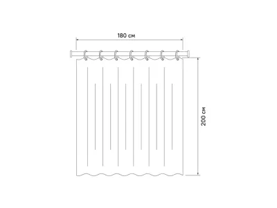 Штора для ванной комнаты, 180*200см, Полиэстер, IDDIS, D25P218i11