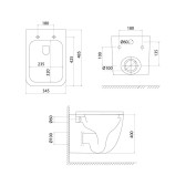Комплект 3в1: подвесной унитаз, инсталляция и черная клавиша смыва IDDIS Basic (BASTQ02i73)