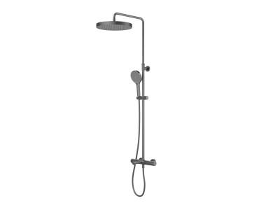 Душевая система IDDIS Duna с тропическим душем, изливом и термостатом, графит матовый (DUNGMSTi06)