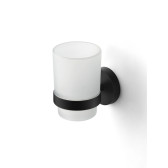 Подстаканник одинарный, черный матовый, матовое стекло, сплав металлов, Sena, IDDIS, SENSBG1i45