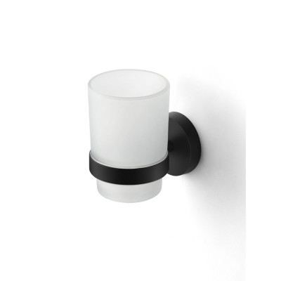 Подстаканник одинарный, черный матовый, матовое стекло, сплав металлов, Sena, IDDIS, SENSBG1i45