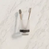 Подстаканник одинарный, черный матовый, матовое стекло, сплав металлов, Sena, IDDIS, SENSBG1i45