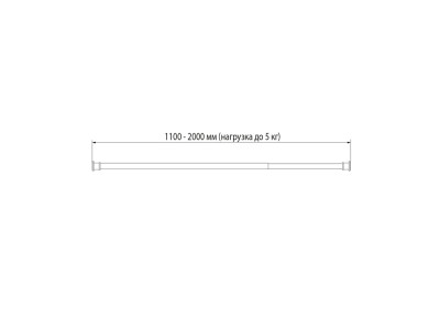 Карниз для ванной комнаты, 110-200 см, белый матовый, Elegante, IDDIS, (RSW0120i14)